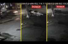 BMW przecięte na pół. 36-letni kierowca uciekał przed policją. Przeżył.