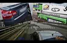 Kolizja Trolejbusu Solaris z pojazdem osobowym Citroen C5 23.12.2020 Lublin