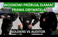 Trzech wojskowych próbuje powstrzymać nagrywającego jednostkę. Włącz napisy.