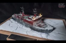 Lodołamacz atomowy typu Arktika budowa miniatury z dioramą