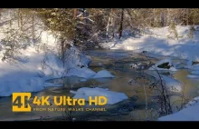 Godzina zimowego relaksującego filmu z uspokajającymi dźwiękami wody