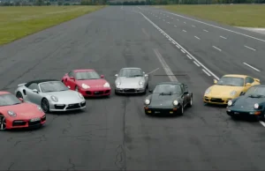 Wszystkie generacje Porsche 911 Turbo w wyścigu na prostej