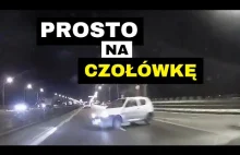 Jazda pod prąd zakończona wypadkiem. Warszawa - Trasa Toruńska.