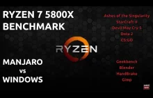 Test wydajności procesora AMD Ryzen 7 5800X | Manjaro vs Windows