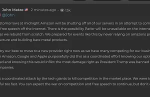 CEO Parlera: Amazon wyłączy nam wszystkie serwery o północy