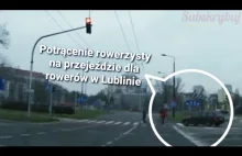 Potrącenie rowerzysty na przejeździe dla rowerów Lublin rondo im.Dmowskiego DK82