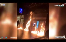 Protestujący podpalają komisariat w Bruskeli