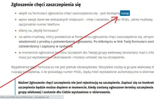 Link do formularza zgłoszenia na stronie pacjent.gov.pl odsyła do linka: