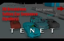 Rozrysowanie graficzne w 3D sceny samochodowej w Tallinie z filmu TENET