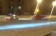 Drift na śniegu + policja + Rosja