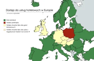 Polska z najbardziej restrykcyjnymi obostrzeniami dotyczącymi hoteli w Europie