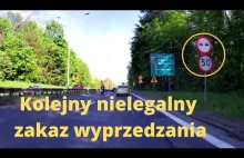 Kolejny nielegalny zakaz wyprzedzania na dwupasmówce w czasie remontu