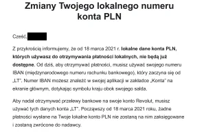 Revolut rezygnuje z lokalnych numerów kont w Polsce - wyłącznie przelewy IBAN