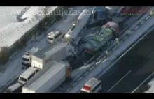 Karambol na zaśnieżonej autostradzie w Japonii. Zderzyły się 134 samochody