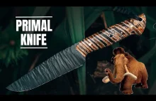 Pierwotny nóż z rękojeścią z zęba mamuta