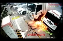 Pożar elektrycznego auta podczas ładowania - Electric car fire while charging