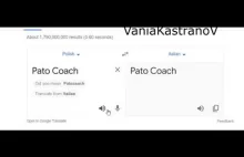 Pato Coach VIP w róznych językach.