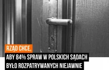 Rząd chce, aby 84% spraw odbywało się niejawnie!