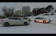 Korek na Al. L.Kaczyńskiego po opadach śniegu - 08.02.2021