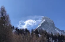 Silne wiatry wokół Matterhorn