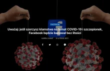 Uważaj: jeśli szerzysz kłamstwa na temat COVID-19 i szczepionek, Facebook...