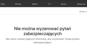 Apple - Nie można wyzerować pytań zabezpieczających