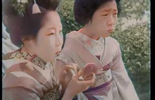 Japonia w okresie kwitnienia wiśni [pokolorowane przez AI] 1932