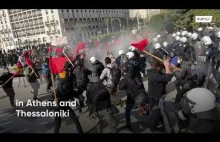 Grecja: Zadymy z policją, gaz, kije i koktalje Mołotowa