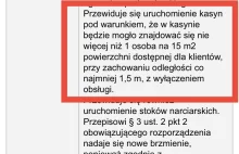 Siłownie, kwiaciarnie, restauracje, bary - zamknięte. Rząd otwiera więc...kasyna