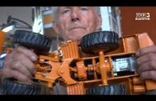 Ten Pan ma 88 lat i buduje od zera metalowe modele maszyn budowlanych