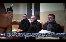 Grzegorz Braun częstuje Policję wegetariańską pizzą