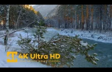 Film z godzinnego zimowego relaksu z uspokajającymi dźwiękami rzeki