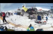Awaria wyciągu narciarskiego w Gruzji - Ludzie wylatują jak z katapulty