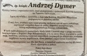 Rząd PiS nekrologami za pieniądze podatników żegna zmarłego ks. Andrzeja Dymera