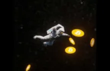 Bitrefill Astronaut swimming with bitcoins