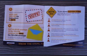 Amazon wysyła instrukcje jak głosować przeciwko utworzeniu związku zawodowego