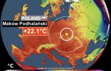 Rekord ciepła w lutym pobity. +22,1 st. Celsjusza w Makowie Podhalańskim