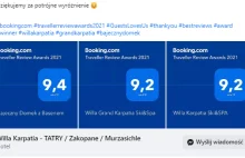 Potrójna nagroda Traveller Review Awards 2021 od Booking.com