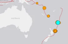 Trzecie trzęsienie ziemi powyżej magnitudy 7,0 w okolicach Nowej Zelandii