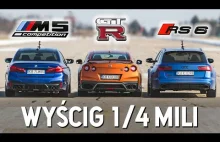 RS6 vs GT-R vs M5 Competition - Wyścig na 1/4 mili