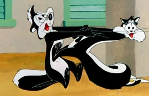 Skunks Pepe i króliczka Lola na cenzurowanym