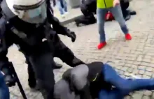 Niemiecka policja ws. antylockdownowi demonstranci w Dreźnie