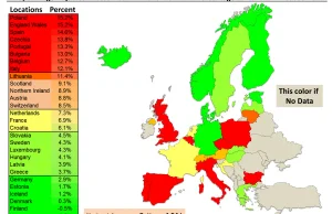 Profesor Stanforda pokazuje mapę "nadliczbowych" zgonów w Europie