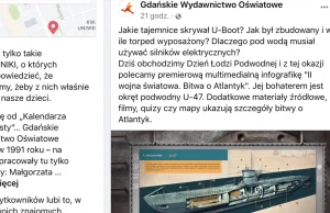 U-boot a nie ORP Orzeł drogie dzieci. Kto pisze podręczniki w Gdańsku?