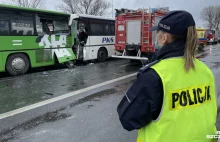 Zderzenie dwóch autobusów w Szczecinie.
