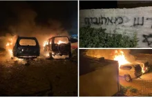 Żydowscy osadnicy spalili 2 samochody, namalowali w pobliżu Gwiazdę Dawida