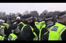 Protestujacy w Londynie pogonili policje