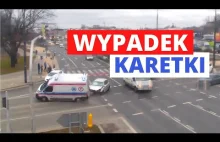 Wypadek karetki w Lublinie. Nagranie z monitoringu!