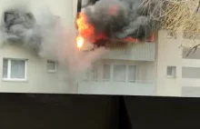 Pożar mieszkania w bloku przy Słowackiego. Lokator nie żyje [FOTO i WIDEO]