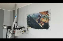 Wydrukowany Wiedźmin na ścianie. Nowa technika nanoszenia obrazu na ścianie.